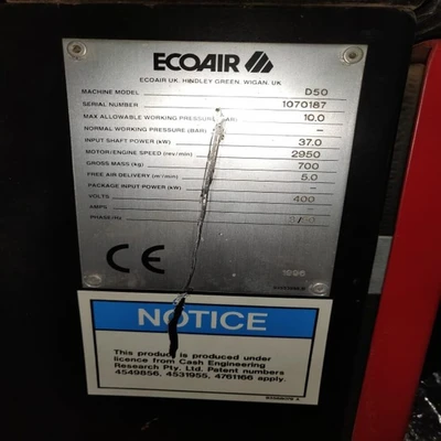 Eco Air D50 Screw Air Compressor