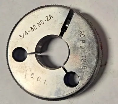 Gauge BORE RING 3/4-32 NS-2A GO .7286 Thread Plug Gage