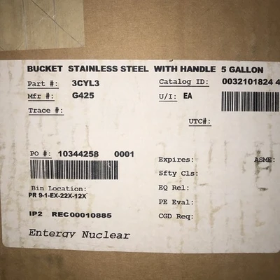 *New Extra Large Stainless Steel Bucket 5 Gallon Heavy Duty With Handle# 3CYL3#