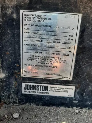 USED JOHNSTON 4000 SWEEPER TRUCK