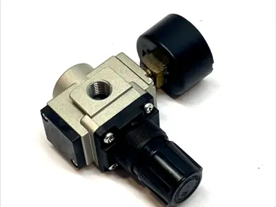 USED SMC MODULAR AIR REGULATOR 1/4" NPT 7–125 PSI WITH BACKFLOW