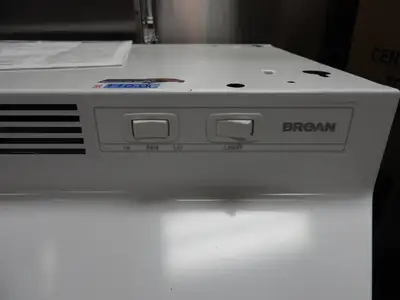 New | in-Stock Broan New Broan 412401 24" Residential Oven Range Stove Hood under Cabinet Non-Ducted White 120V Residential Appliances Illinois US | Falcon Restaurant Supply #1376498