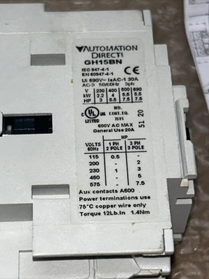 NEW AUTOMATION DIRECT GH15BN-3-10A