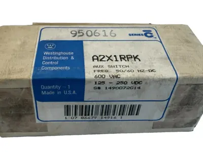 NEW WESTINGHOUSE A2X1RPK AUXILIARY SWITCH 50/60HZ 600VAC SER.C