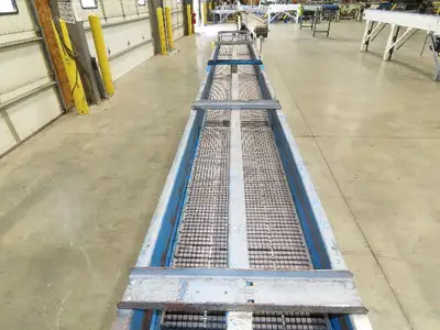 New London Engineering 12"x12' 6 Plastic Roller Belt Accumulating Conveyor 25FPM