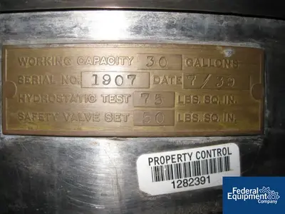 USED Groen 30 Gal Groen Kettle, 75#