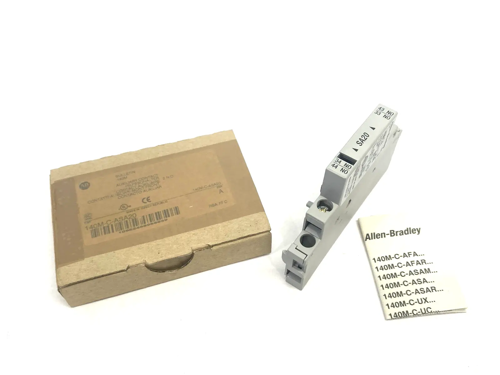 New | in-Stock Allen Bradley Ser. A Auxiliary Contact, Front Mount, 2 NO Contact Blocks Michigan US | Maverick Industrial Sales #1393236