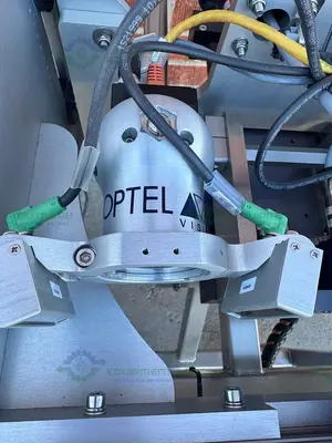 USED DORNER STAINLESS STEEL CONVEYOR INSPECTION MACHINE W/ OPTEL CONTROLLER