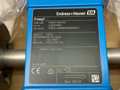 USED ENDRESS+HAUSER PROLINE PROMAG P 300 ELECTROMAGNETIC FLOWMETER