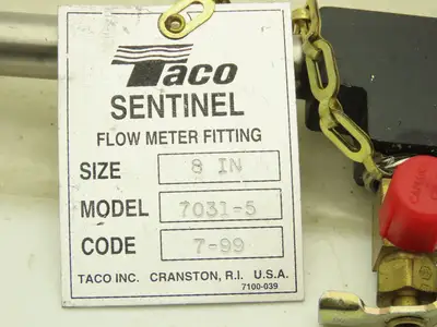 Taco Sentinel 7031-5  8" Tube Flow Meter Station 3/4"x1/2"NPT 16.5"OAL