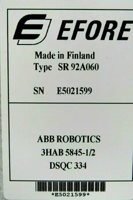 USED ABB 3HAB5845-1 POWER SUPPLY DSQC334 SR-92A060 3HAB58451