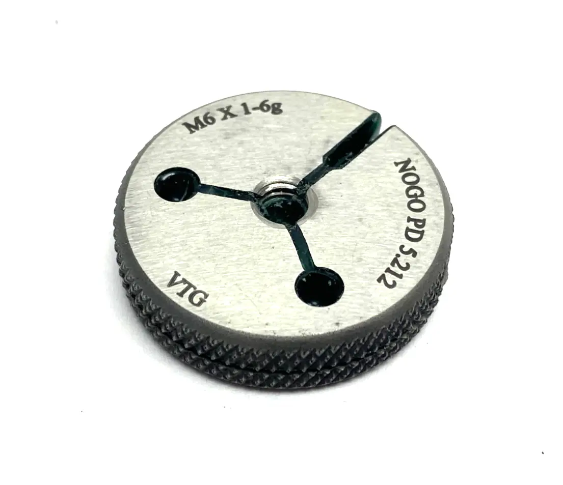 USED VERMONT GAGE THREADED RING GAUGE M6X1-6G NOGO PD 5.212