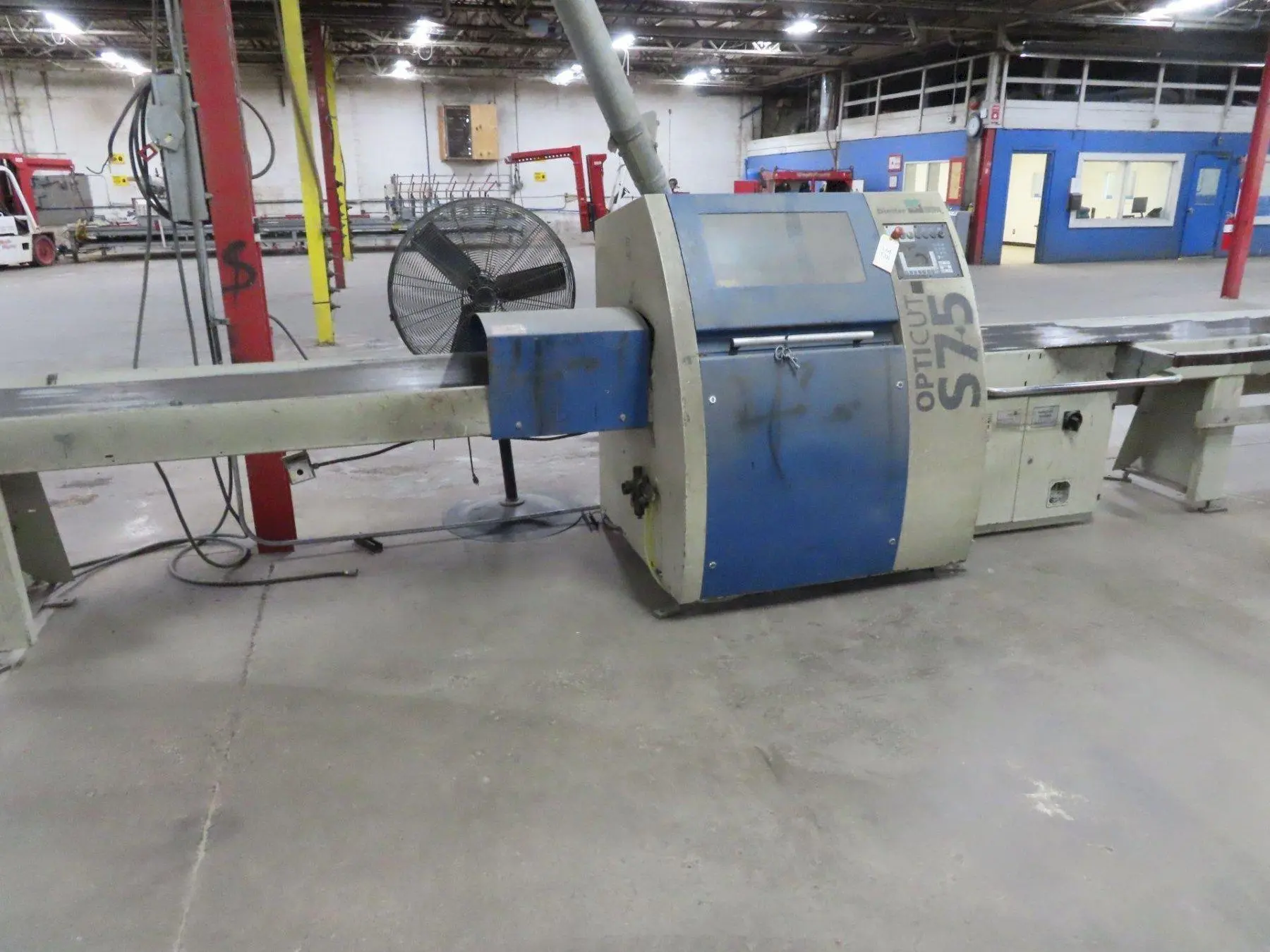 6" HIGH X 14" WIDE DIMTER  OPTICUT MODEL #S75 CROSS-CUT AUTOMATIC WOOD SAW, NEW 2003: STOCK #22923