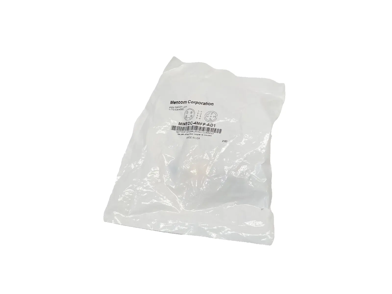 MINEDC-4MFP-AD1 | Mencom  MIN Size I Male 7/8" To M12 Female Adapter, 4-Pin - New
