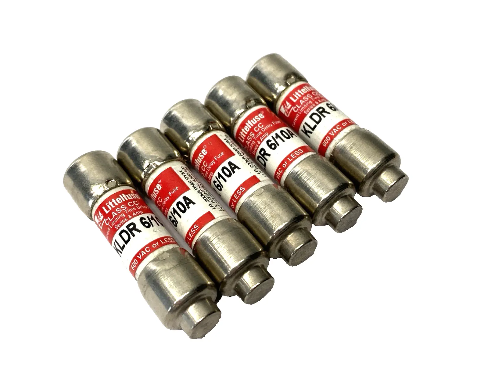 USED LITTELFUSE TIME-DELAY CURRENT-LIMITING FUSE CLASS CC 600V .6A LOT OF 5