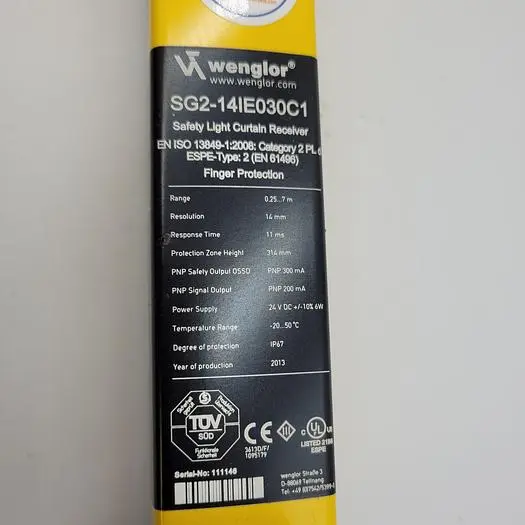 Used WENGLOR WENGLOR SG2-14IE030C1 SAFETY LIGHT CURTAIN RECEIVER Sensors | ND Industrial Surplus #1218473