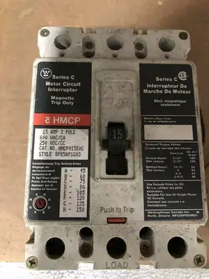 Eaton Westinghouse HMCP015E0C 15 AMP Circuit Breaker molded case