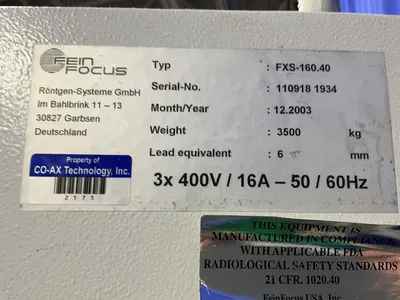 Used 2003 FEIN FOCUS FXS10.40 X-Ray Machines Ohio US | HGR 24 #1230561