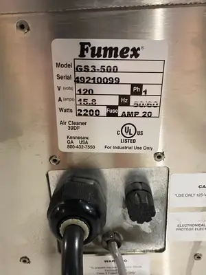 USED FUMEX AIR FILTRATION FUME EXTRACTOR UNIT