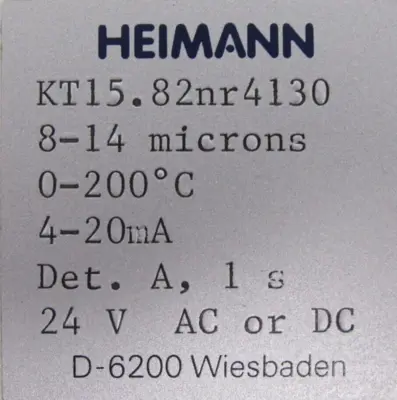 USED HEIMANN KT15.82NR4130 DETECTOR KT1582NR4130
