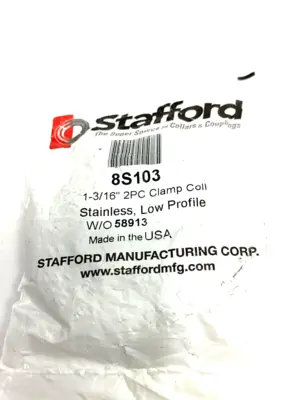 New | in-Stock Stafford Stainless Steel Low Profile 2-Piece Shaft Clamp Collar 1-3/16" Clamps Michigan US | Maverick Industrial Sales #1456576