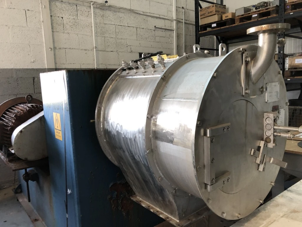 Escher-Wyss P-500/2 pusher centrifuge, 316SS.