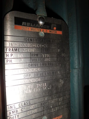 Reliance 50 Hp, 1800 RPM, Vertical Electric Motor