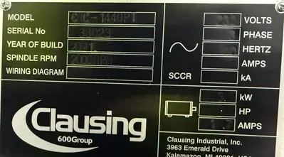 USED 2021 CLAUSING CNC1440PT