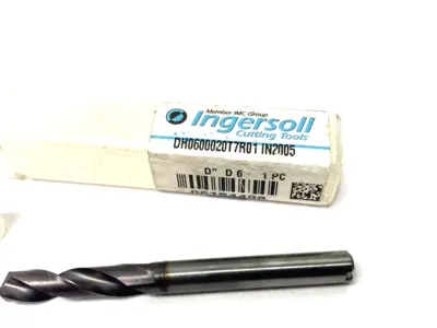 USED INGERSOLL SOLID CARBIDE DRILL 30° AXIAL RAKE DH0600020T7R01 IN2005