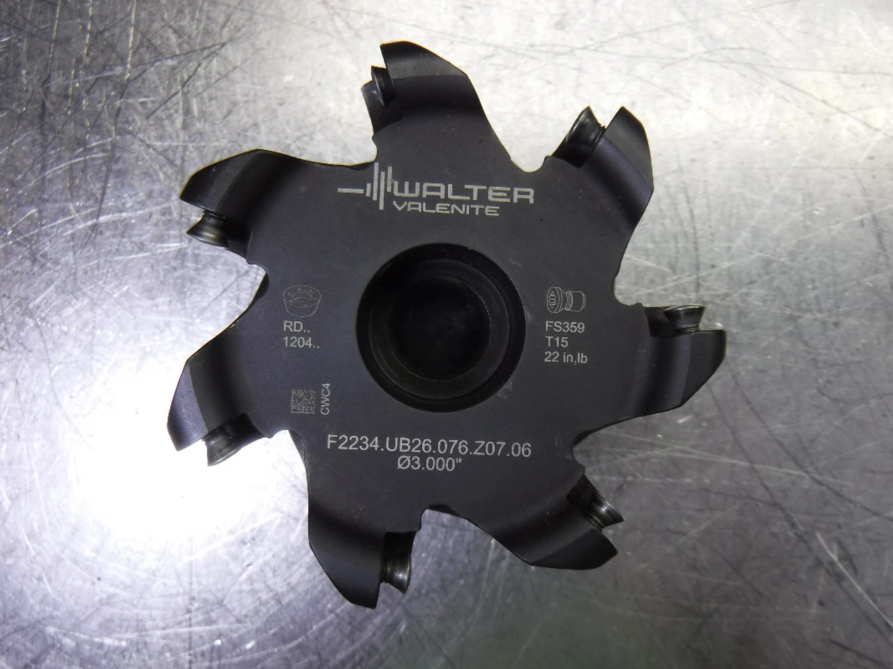 Walter 3" Indexable Facemill 1" Arbor F2234.UB26.076.Z07.06 (LOC1576)
