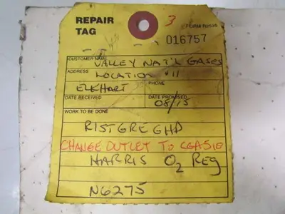 Harris Oxygen Regulator Supply Gauge 500 PSI Delivery Ga 15 PSI Rebuilt 8-2015