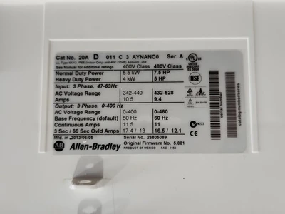 NEW Allen-Bradley 20A D 011 C 3 AYNANC0