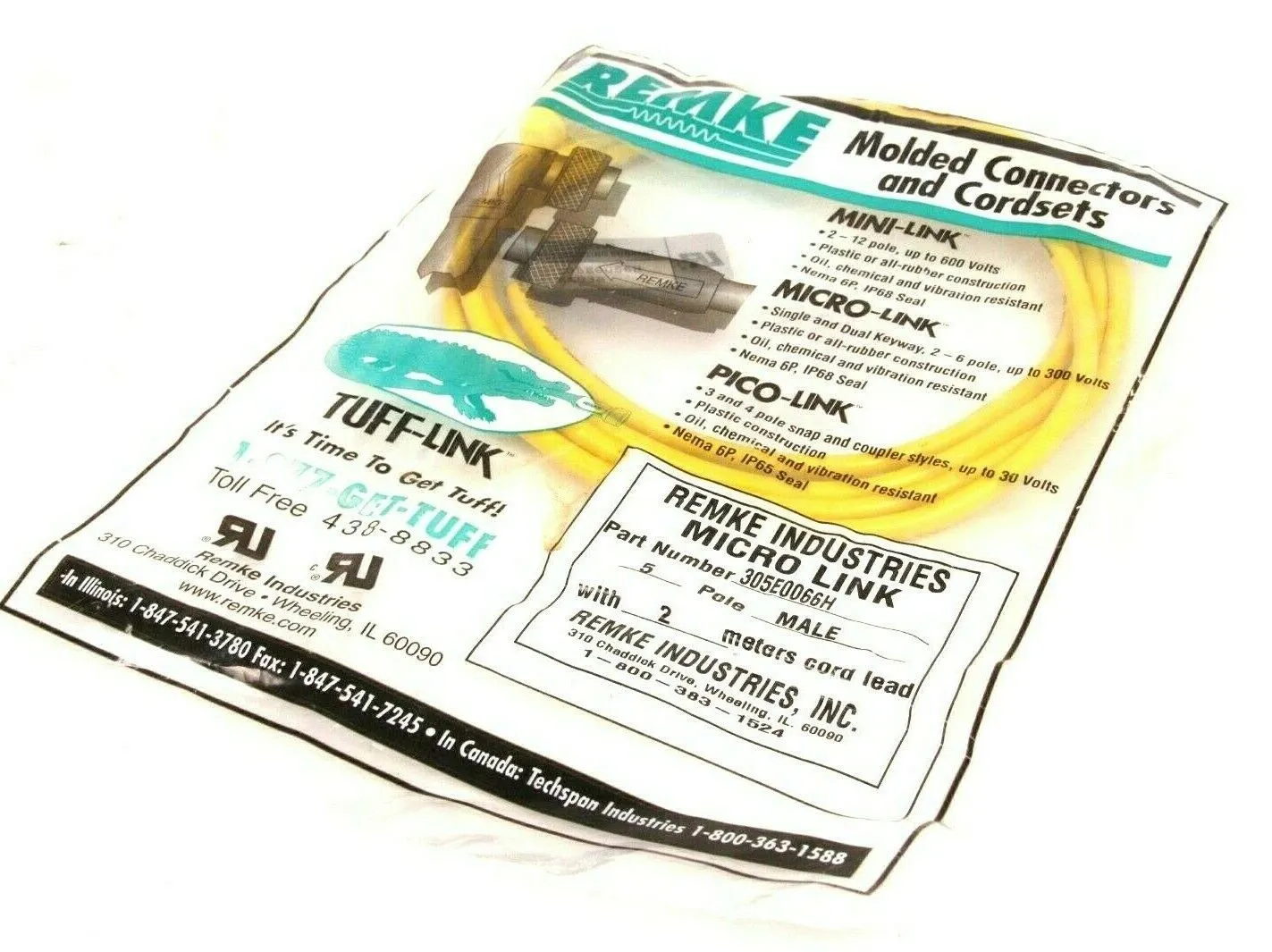 NEW REMKE 305E0066H 5 POLE MICRO-LINK PLUG ASSEMBLY