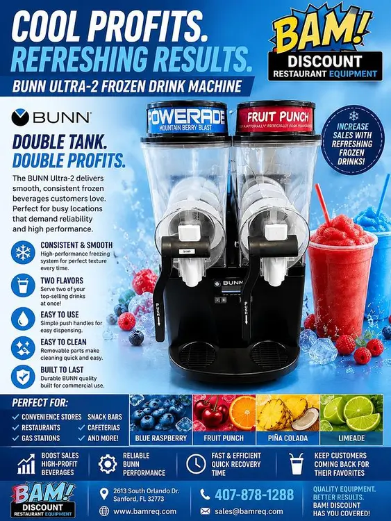 Used BUNN ULTRA-2 Slushie Machines Florida US | BAM Discount Restaurant Equipment #1230711