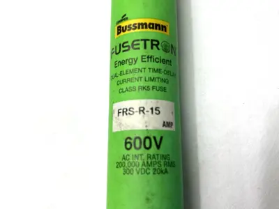 USED COOPER BUSSMANN TIME-DELAY FUSE CLASS RK5 600V 15A SHELFWARE