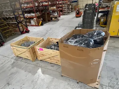 Used Incord Baynets LOT of 17 sections, and misc. hardware and cables Pallet Racking Michigan US | Maverick Industrial Sales #1401059