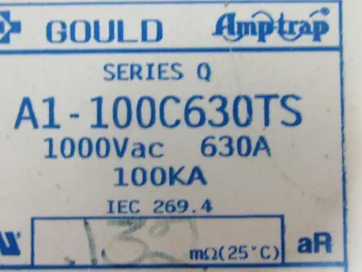 Gould A1-100C630TS Series Q Fuse 1000VAC 630A 100KA