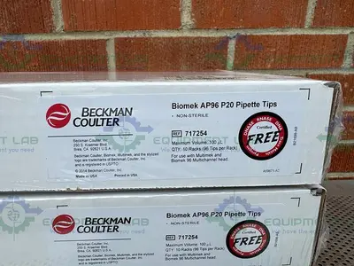 USED 5 BOXES OF - BECKMAN 717254 AP 96 BIOMEK PIPETTE TIPS P20 NON-STERILE 100 ΜL