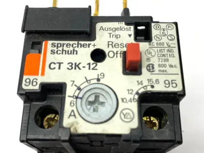 Used SPRECHER + SCHUH OVERLOAD RELAY 6-9A DAMAGED Relays & Switches | Maverick Industrial Sales #1101775