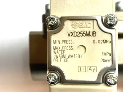 USED SMC 2-PORT SOLENOID VALVE HEATED WATER PILOT OPERATED IP65