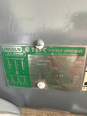 LINCOLN 75 HP AC MOTOR