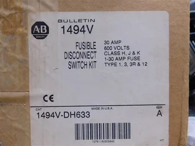 Allen Bradley 1494V-DH633 Fusible Disconnect Switch Kit Ser.A 30A 600V