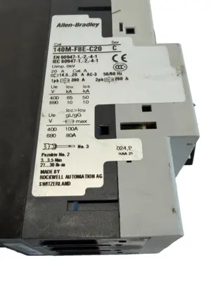 ALLEN BRADLEY 140M-F8E-C20 CIRCUIT BREAKER SER.C 140MF8EC20 NEW, SURPLUS