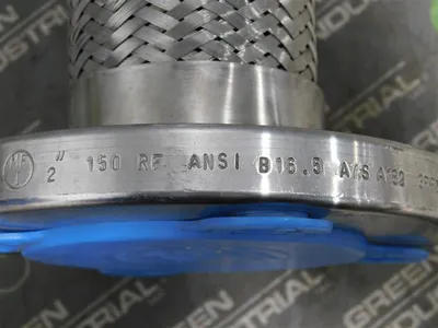 Unbranded Flanged Stainless Steel Braided Hose 18" long 2" bore 150# New