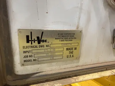 30 HP HI-VAC MODEL #230 INDUSTRIAL HIVAC VACUUM SYSTEM: STOCK #23093