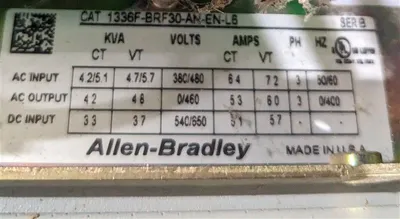 3HP Allen Bradley 1336F-BF30C-AA-CM-CP-DS-ET-GMS1C-HA2C-JF-LA4C-LR Drive Used