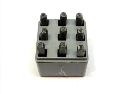 USED CH HANSON NUMBER STEEL STAMP SET 3/16" HAND GROUND NUMBERS SET OF 9