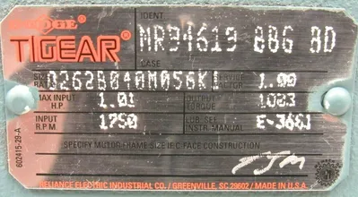 NEW DODGE Q262-B-040-M-056-K1 GEAR REDUCER Q262B040M056K1 MR94619