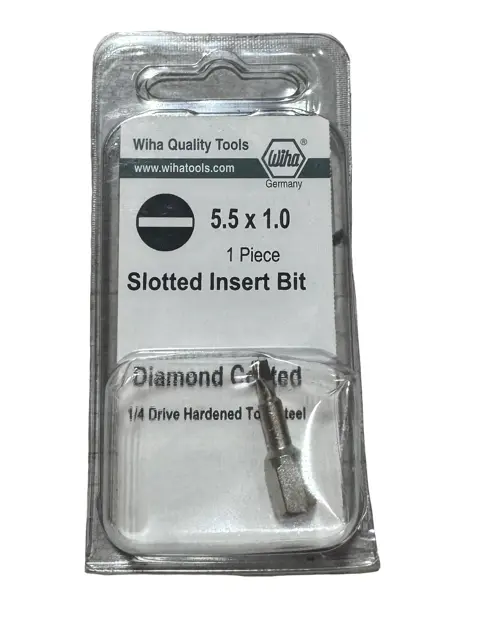 Wiha 5.5mm x 25mm Slotted Diamond Coated Insert Bit 1/4' Hex Drive
