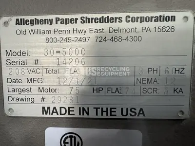 USED 2021 ALLEGHENY 30-500C